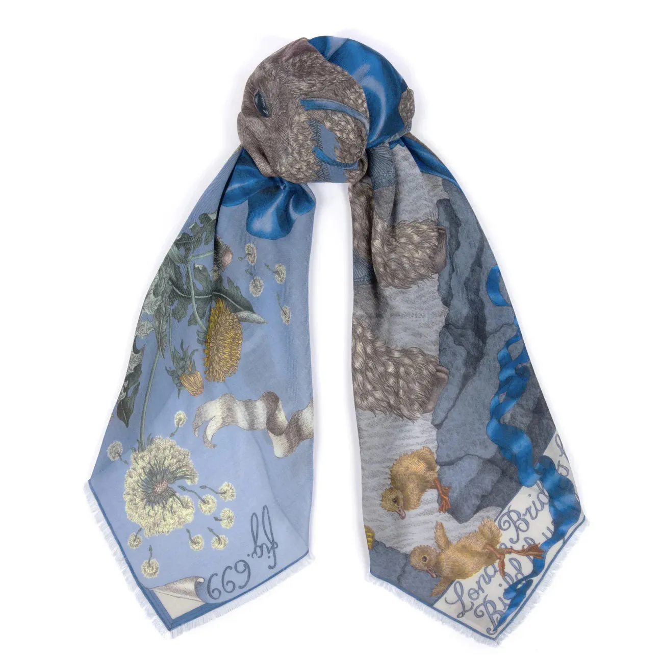 SABINA SAVAGE - LONDON BRIDGE IS FALLING DOWN CASHMERE SCARF 135CM POWDER/FROST