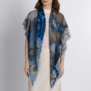 SABINA SAVAGE - LONDON BRIDGE IS FALLING DOWN CASHMERE SCARF 135CM POWDER/FROST