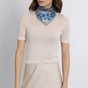 SABINA SAVAGE - LONDON BRIDGE IS FALLING DOWN SILK TWILL SCARF 42CM POWDER/FROST