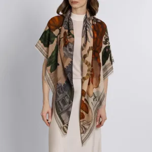 SABINA SAVAGE - ORANGES AND LEMONS CASHMERE SCARF 135CM CITRINE/ZEST