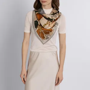 SABINA SAVAGE - ORANGES AND LEMONS SILK TWILL CARF 90CM CITRINE/ZEST
