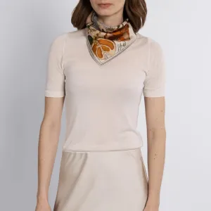 SABINA SAVAGE - ORANGES AND LEMONS SILK TWILL SCARF 42CM CINTRINE/ZEST