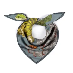 SABINA SAVAGE - ORANGES AND LEMONS SILK TWILL TRIANGLE SCARF ACID/SMOG