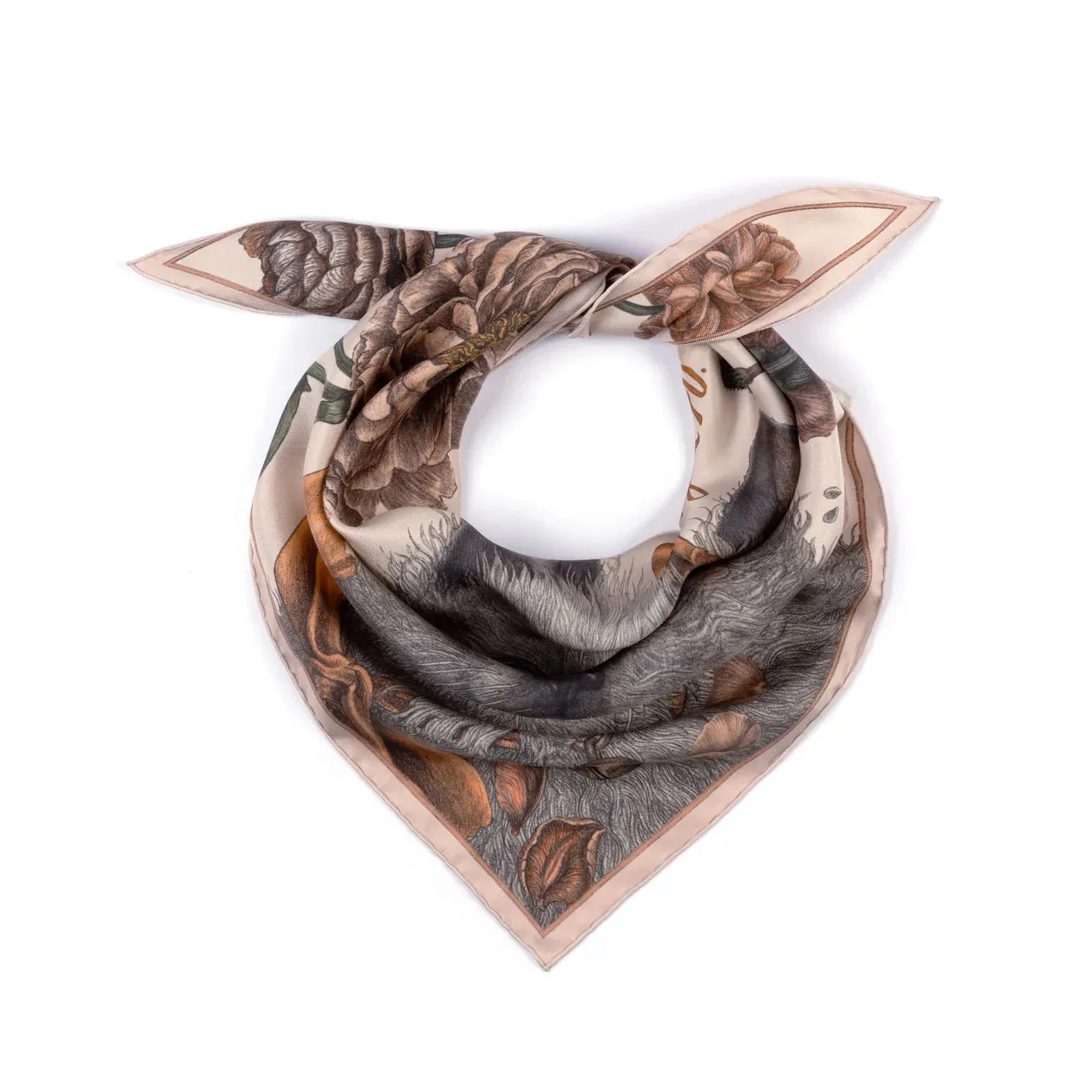 SABINA SAVAGE - RING A RING O' ROSES SILK TWILL TRIANGLE SCARF
