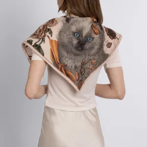 SABINA SAVAGE - RING A RING O' ROSES SILK TWILL TRIANGLE SCARF