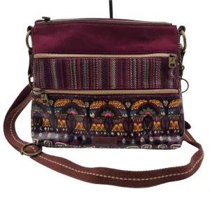 SAKROOTS Maroon & Multi Crossbody Purse