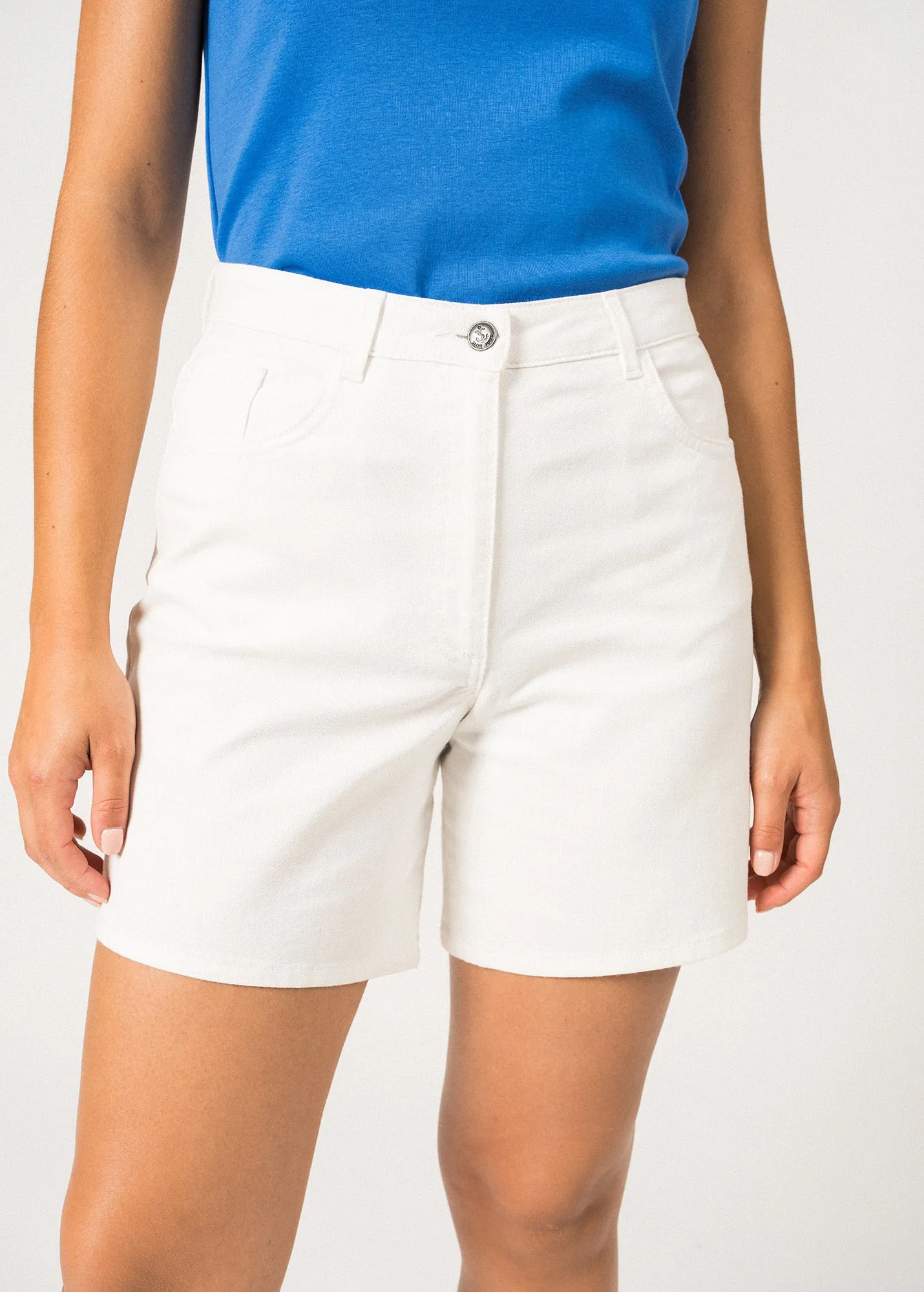 Short droit Pearl - en coton (BLANC)