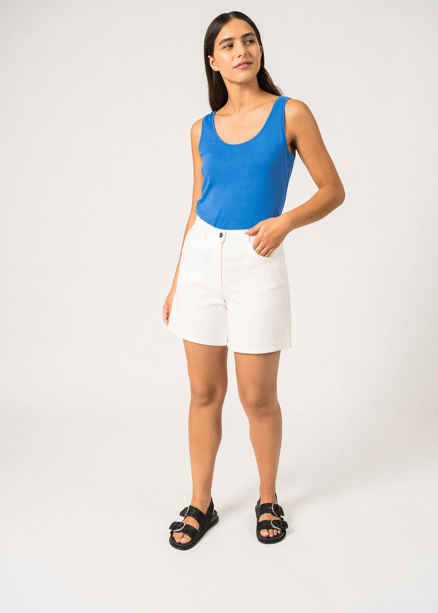 Short droit Pearl - en coton (BLANC)