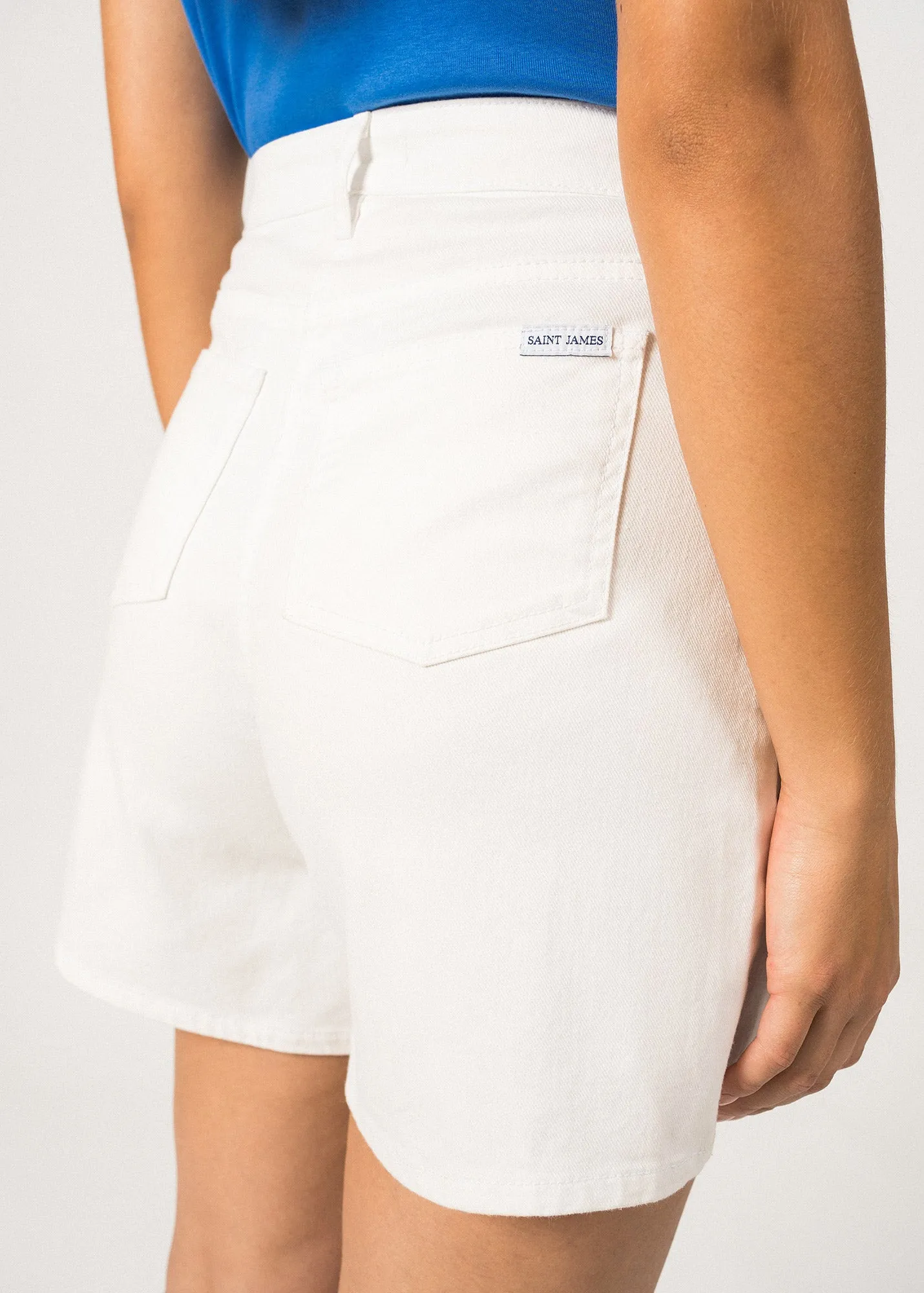 Short droit Pearl - en coton (BLANC)