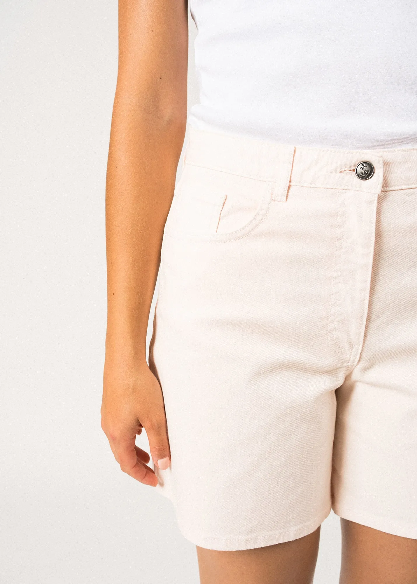 Short droit Pearl - en coton (POUDRE)