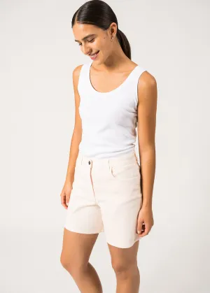 Short droit Pearl - en coton (POUDRE)