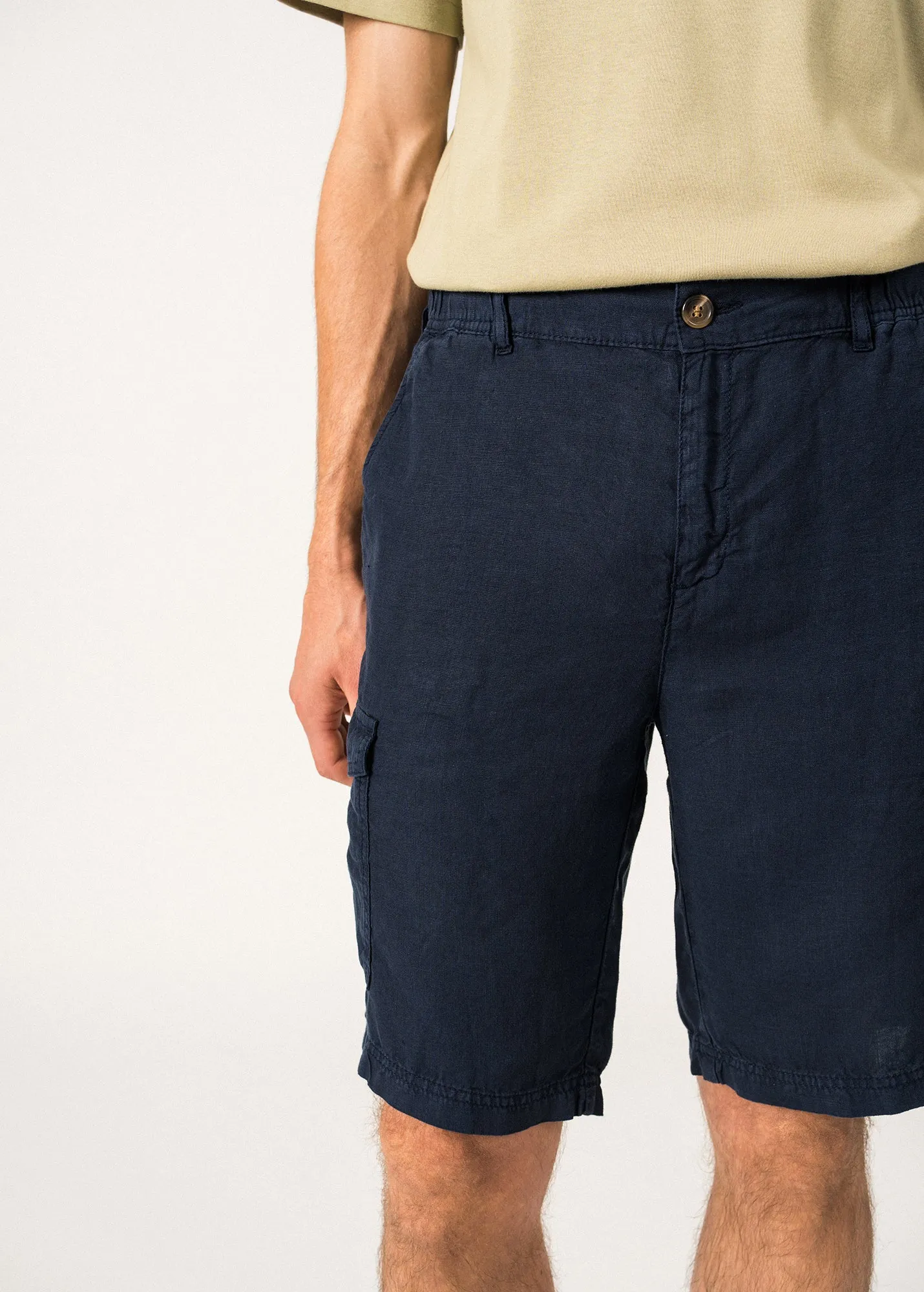 Short en lin Silas -  poches (MARINE)