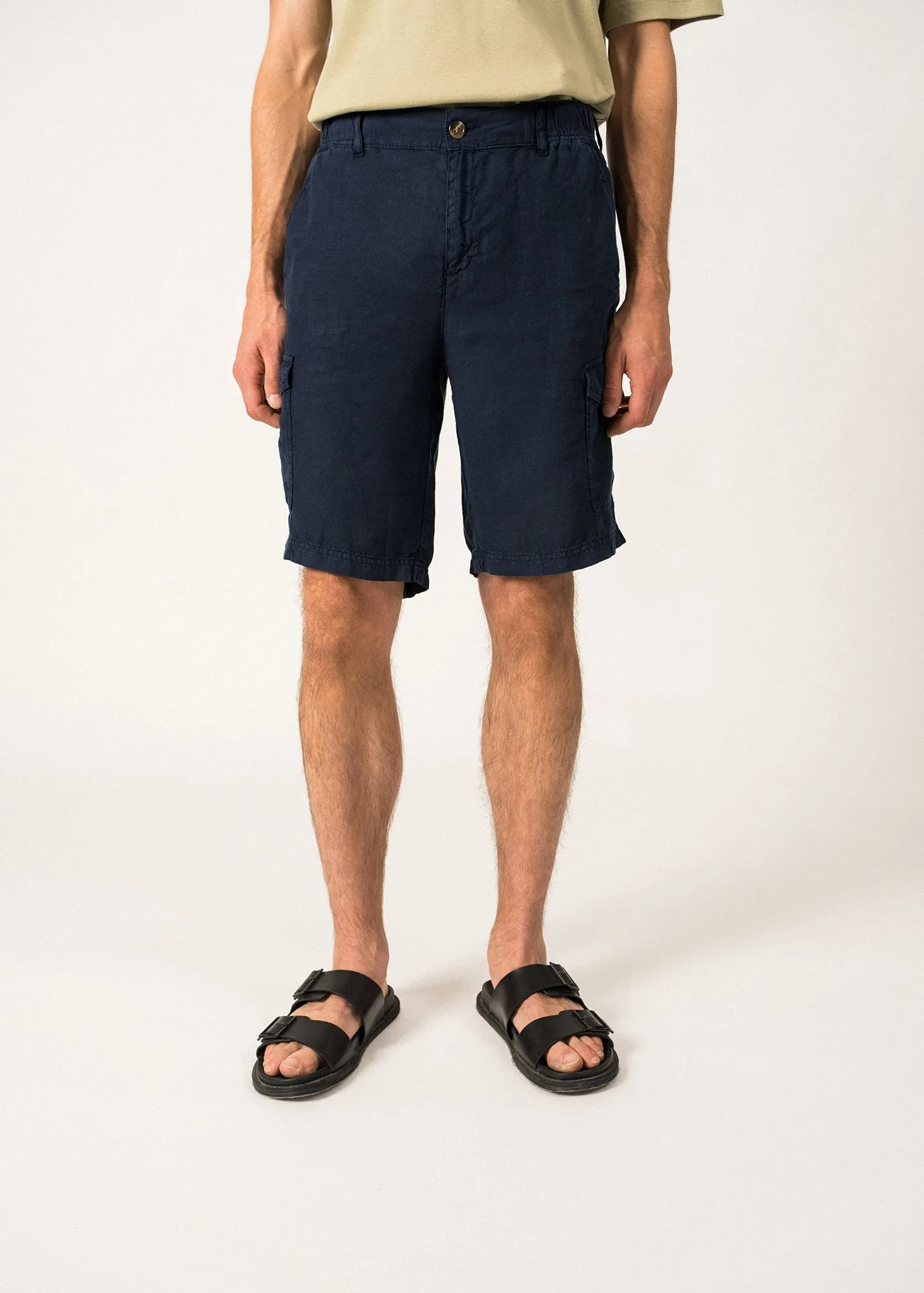 Short en lin Silas -  poches (MARINE)