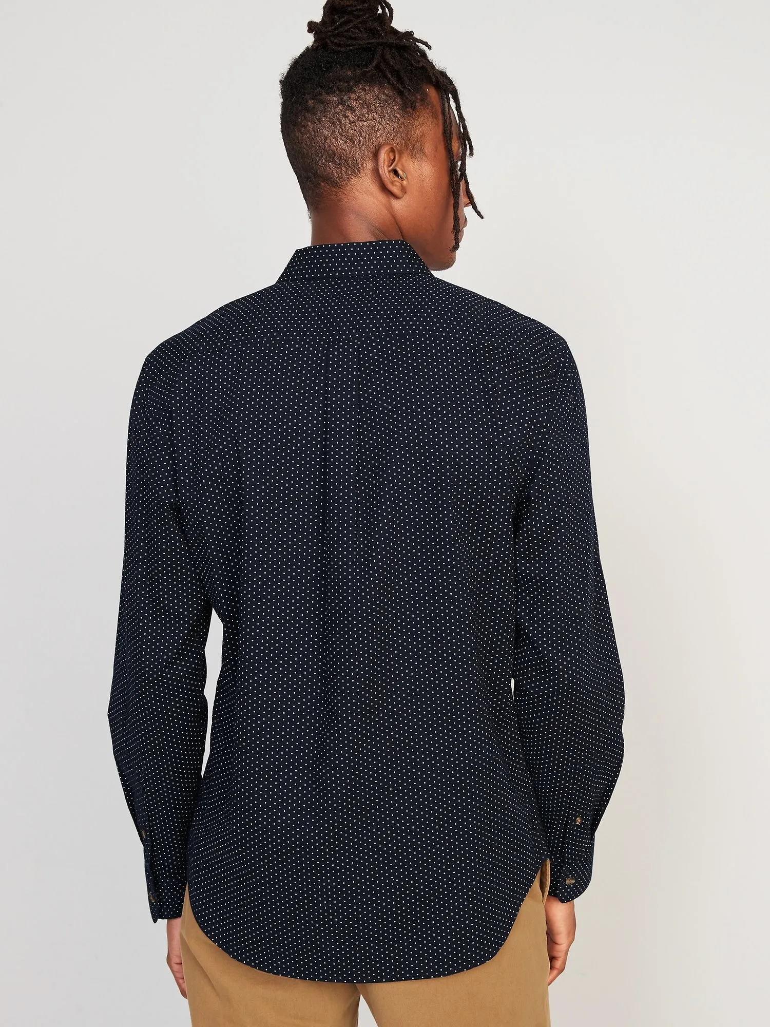 Slim-Fit Built-In Flex Everyday Dot-Print Shirt for Men