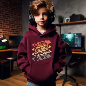 Son Brother Gaming Legend Kids Hoodie