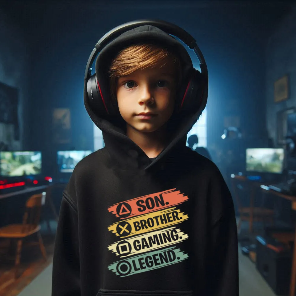 Son Brother Gaming Legend Kids Hoodie