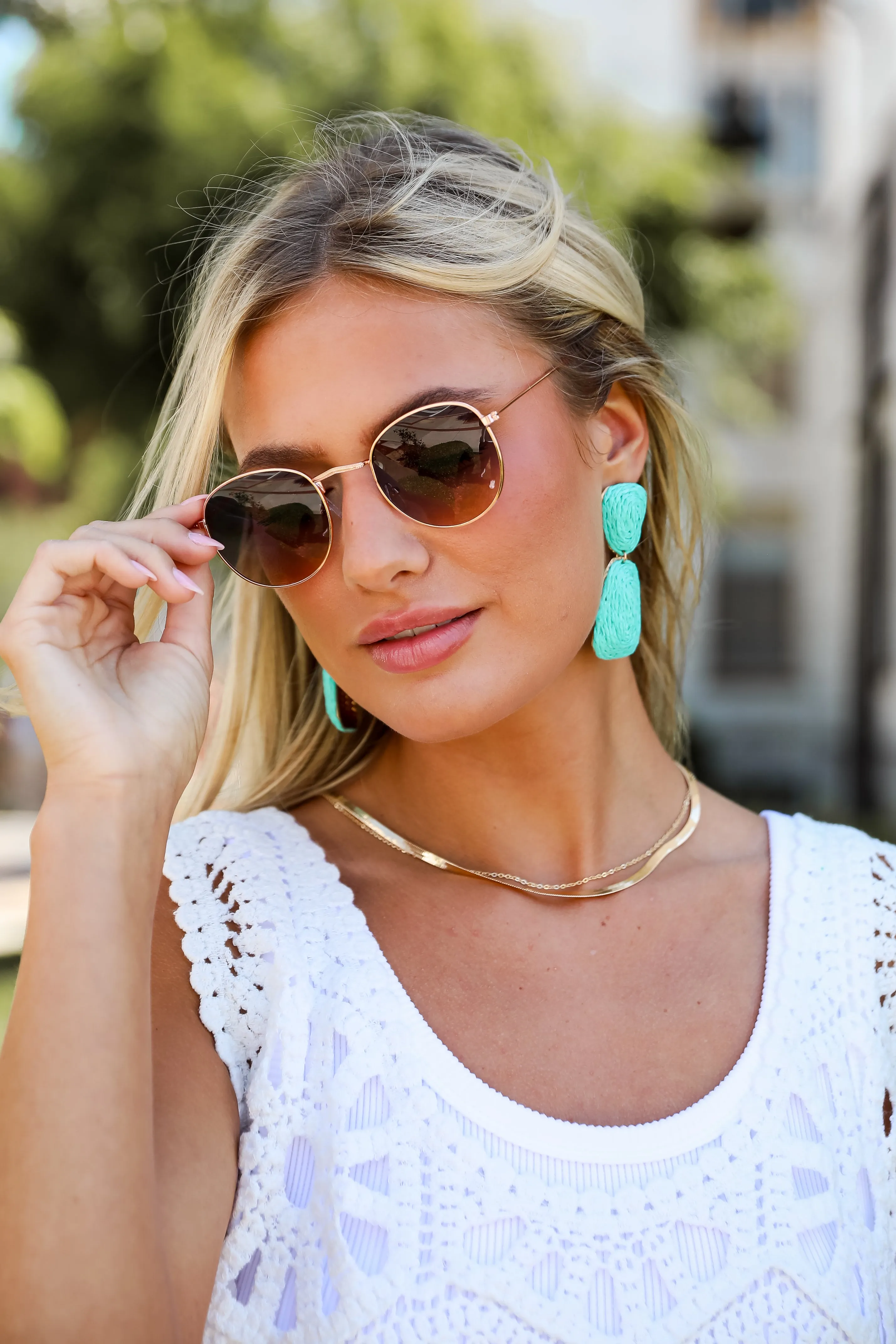 Staring Contest Rose Gold Circle Sunglasses