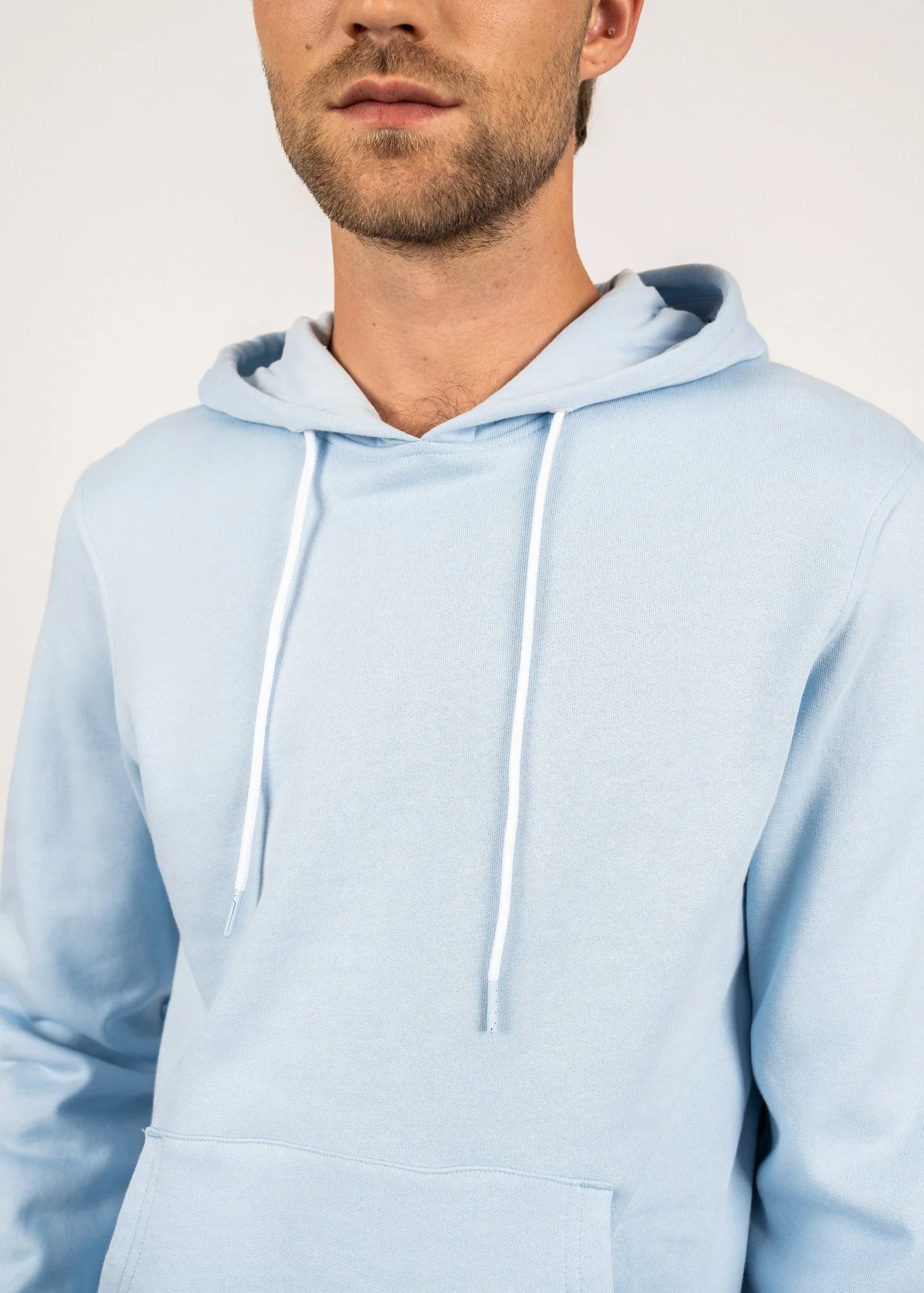 Sweat  capuche Benji - uni, en molleton (CIEL)