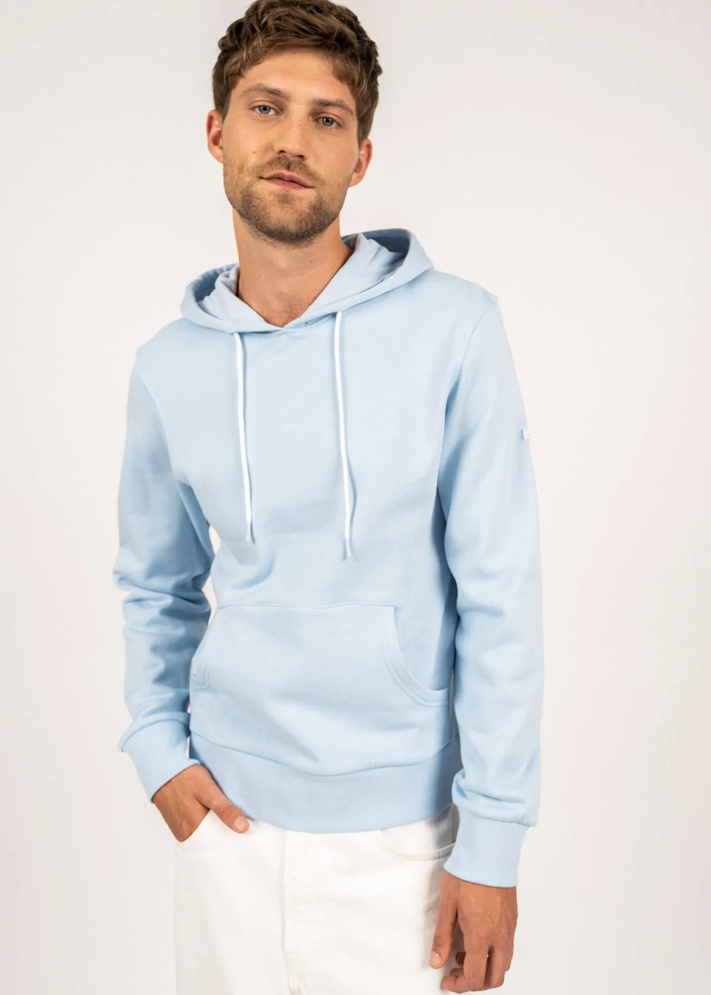 Sweat  capuche Benji - uni, en molleton (CIEL)
