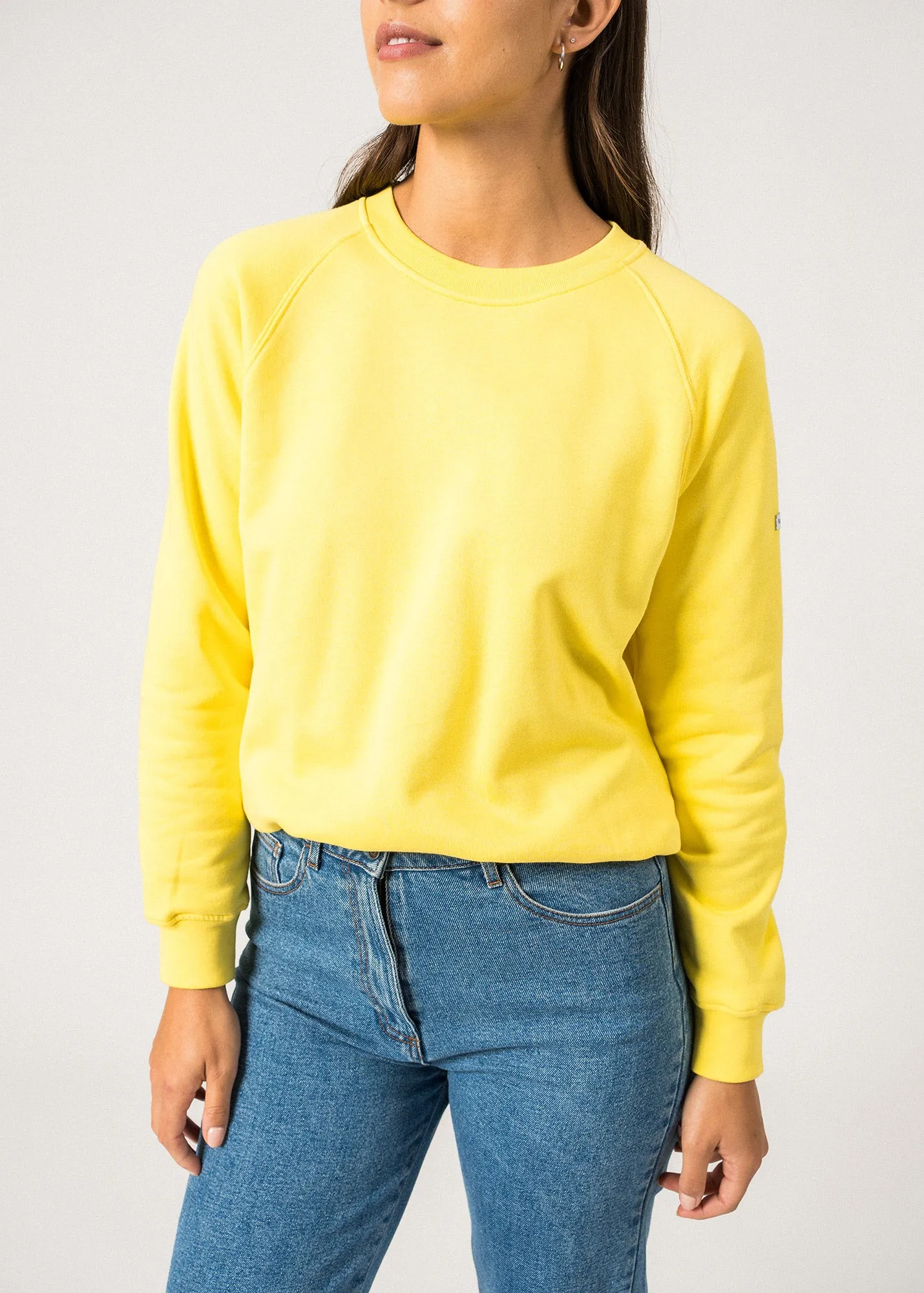 Sweat en coton Patsy -  coudires rayes (ACIDULE/BLANC/ACIDULE)