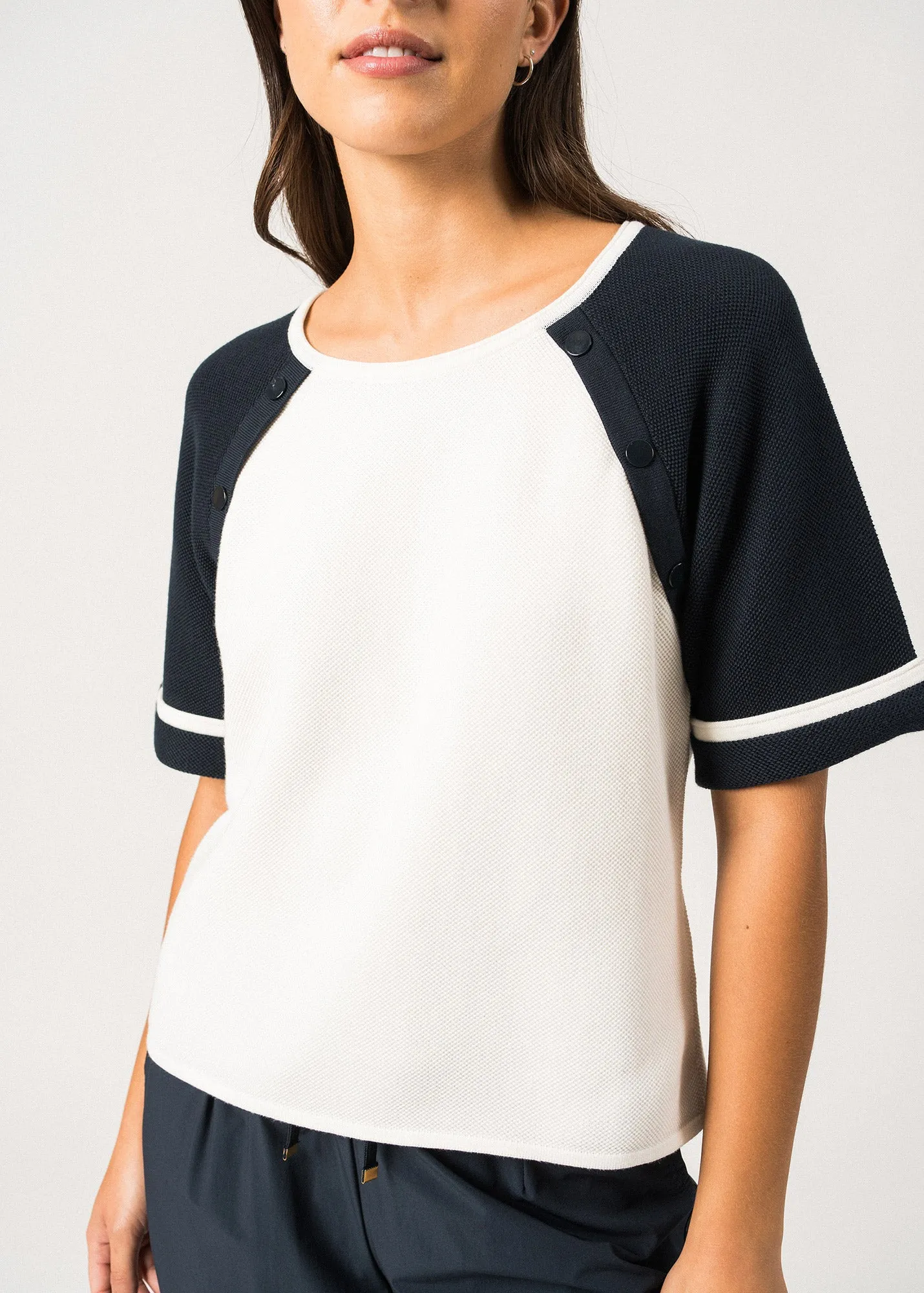T-shirt en coton Traverse - SAINT JAMES x Isabelle Ballu (ECUME/MARINE)