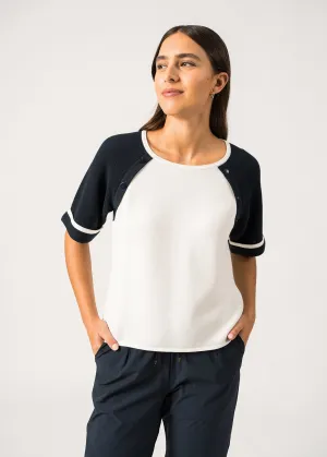 T-shirt en coton Traverse - SAINT JAMES x Isabelle Ballu (ECUME/MARINE)
