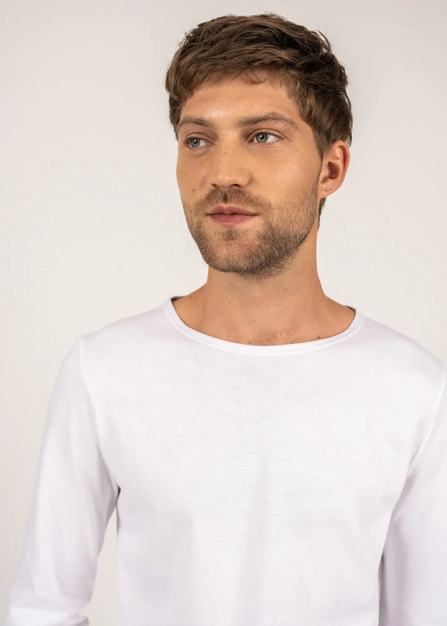 T-shirt manches longues  coudires rayes - SAINT JAMES x Elyse (NEIGE/NEIGE/MARINE/TULIPE)