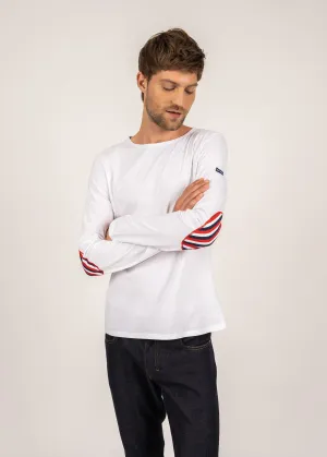 T-shirt manches longues  coudires rayes - SAINT JAMES x Elyse (NEIGE/NEIGE/MARINE/TULIPE)
