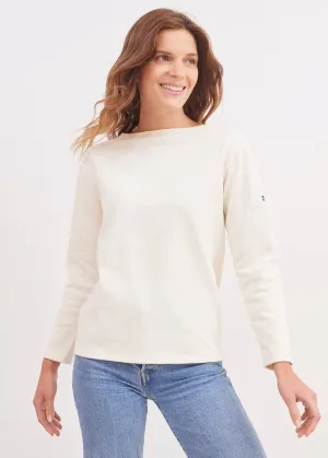 T-shirt marin Guildo - col bateau, en coton pais (ECRU)