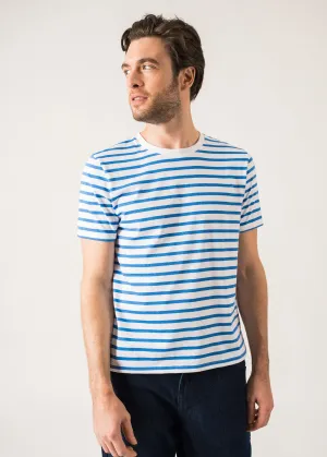 T-shirt marinire Plouider -  manches courtes, en coton lger (NEIGE/MER)