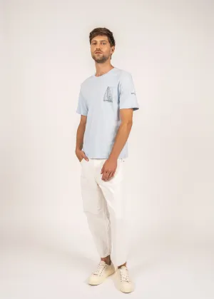T-shirt  motif bateau Cdric - en coton Pima (CIEL)