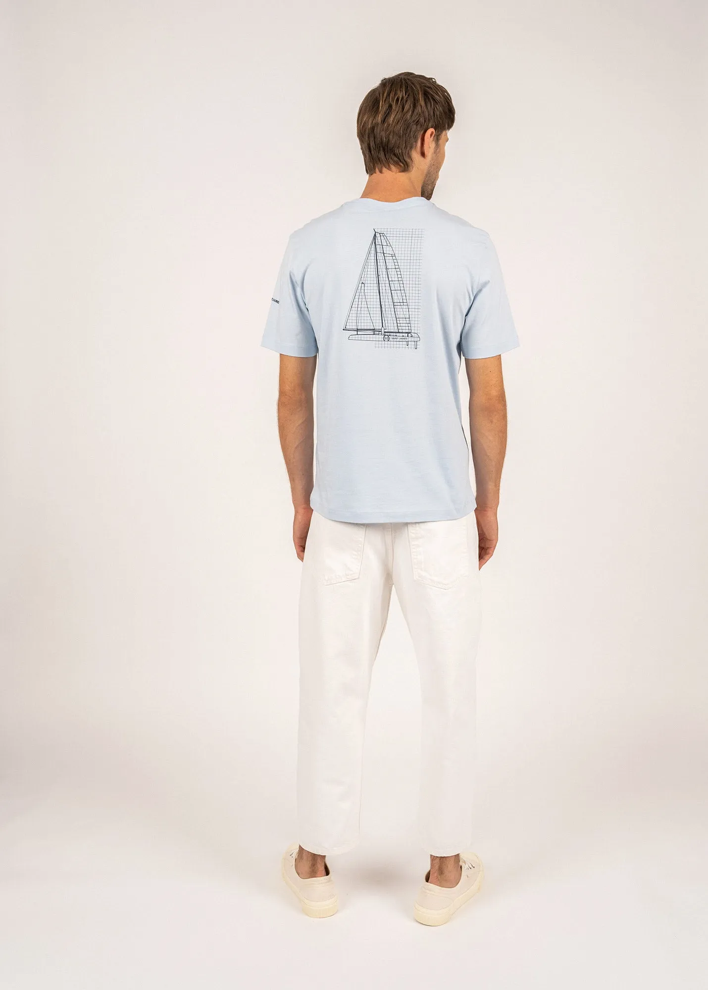T-shirt  motif bateau Cdric - en coton Pima (CIEL)