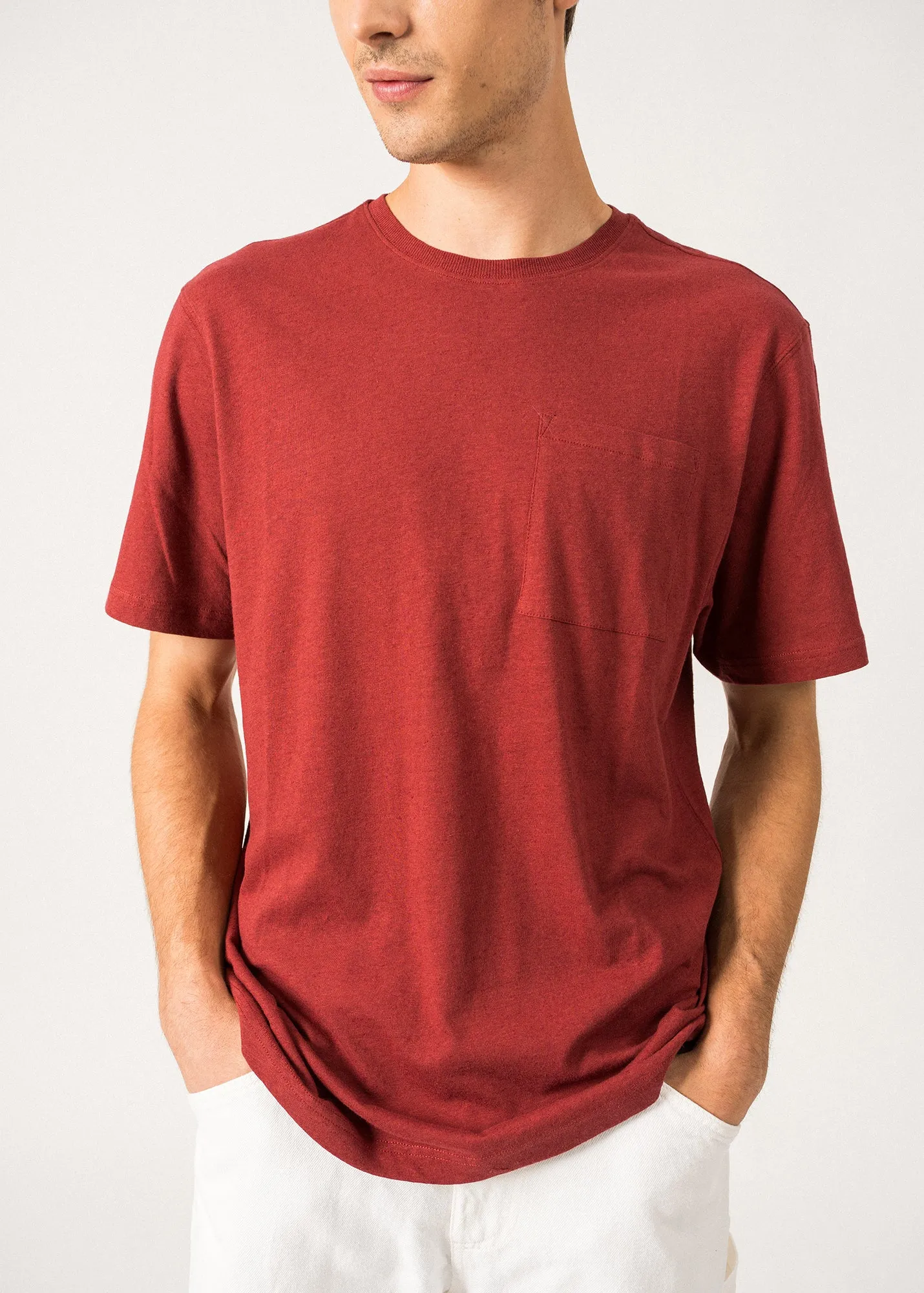 T-shirt Perry - en coton et lin (TERRACOTTA)