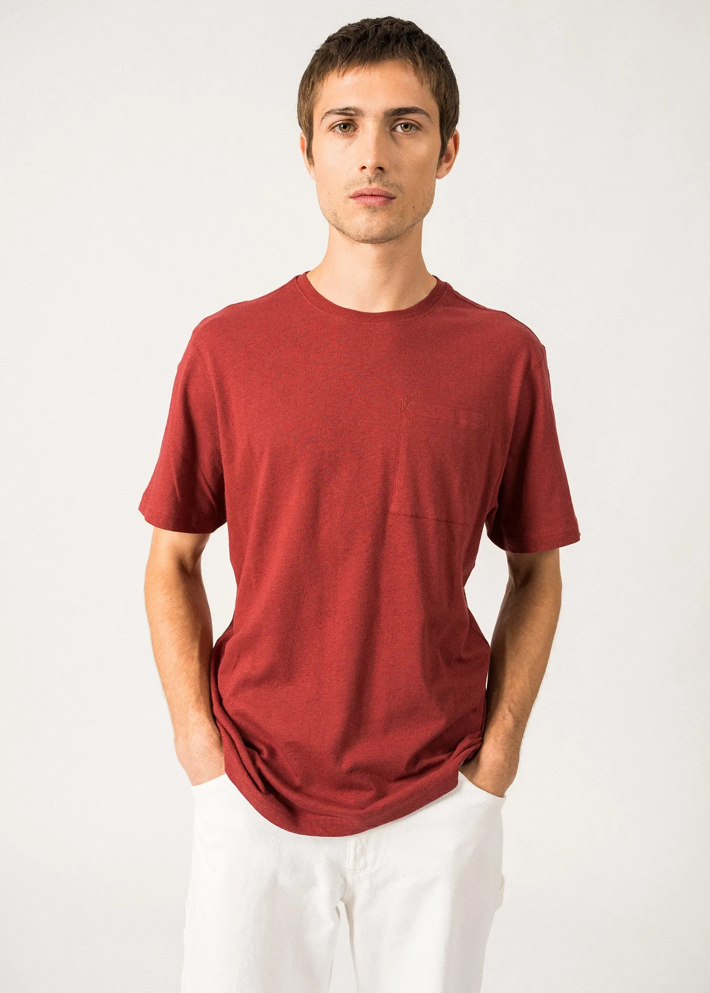 T-shirt Perry - en coton et lin (TERRACOTTA)