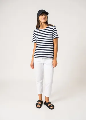 T-shirt ray Ollioules - boutons fantaisie (NEIGE/MARINE)