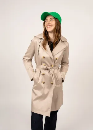 Trench  capuche Ste Honorine - en gabardine de coton (PLAGE)
