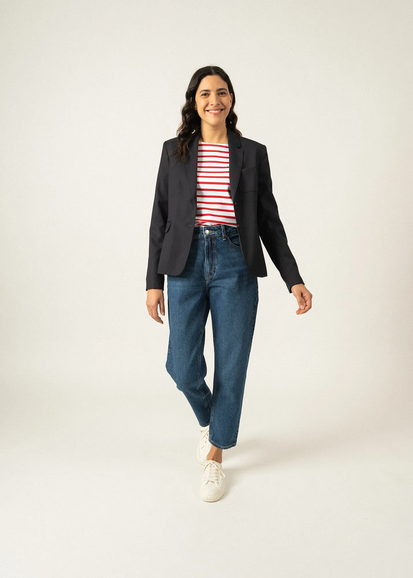 Veste de blazer Ste Ccile - en drap de laine, cintre (NAVY)