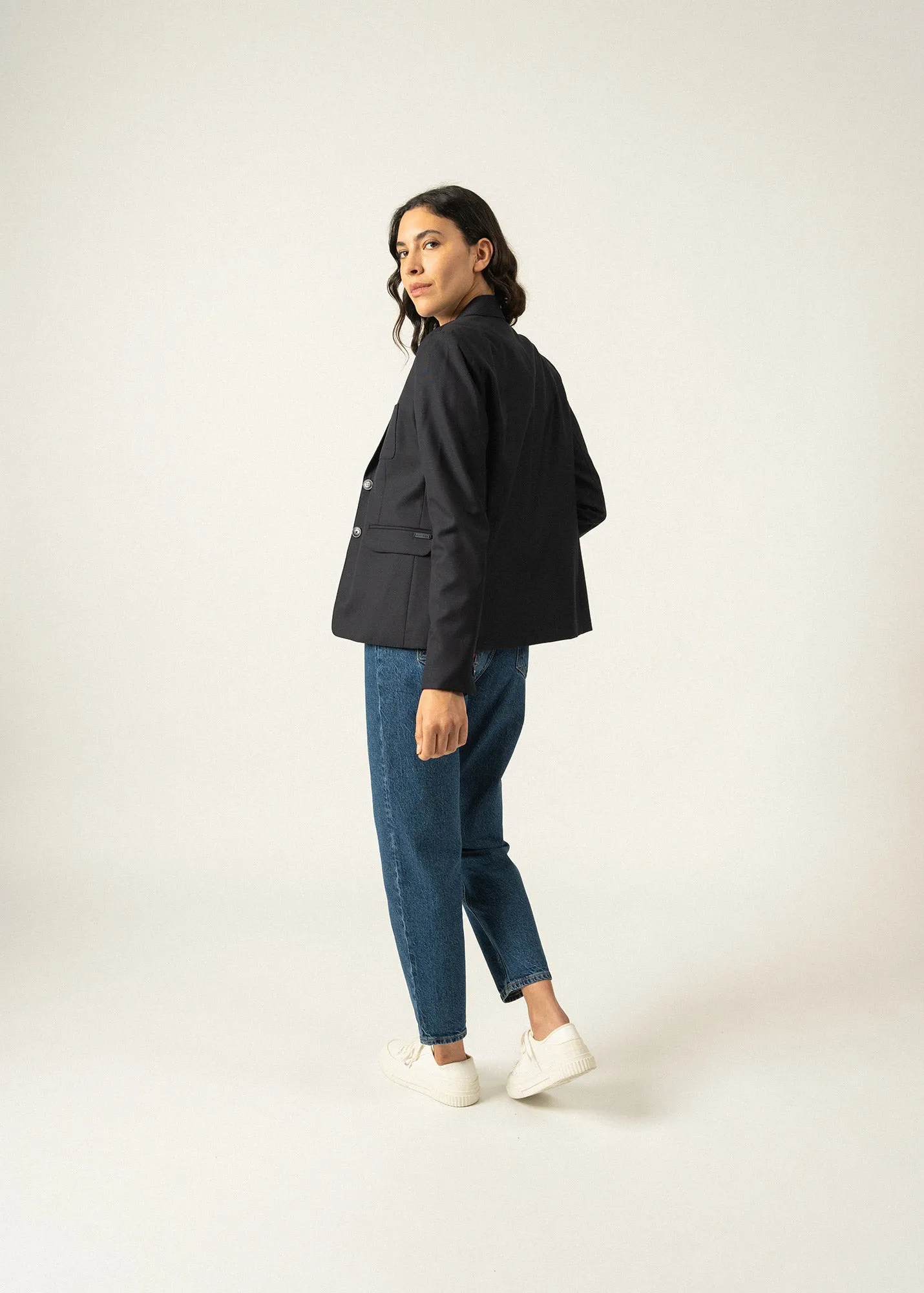 Veste de blazer Ste Ccile - en drap de laine, cintre (NAVY)