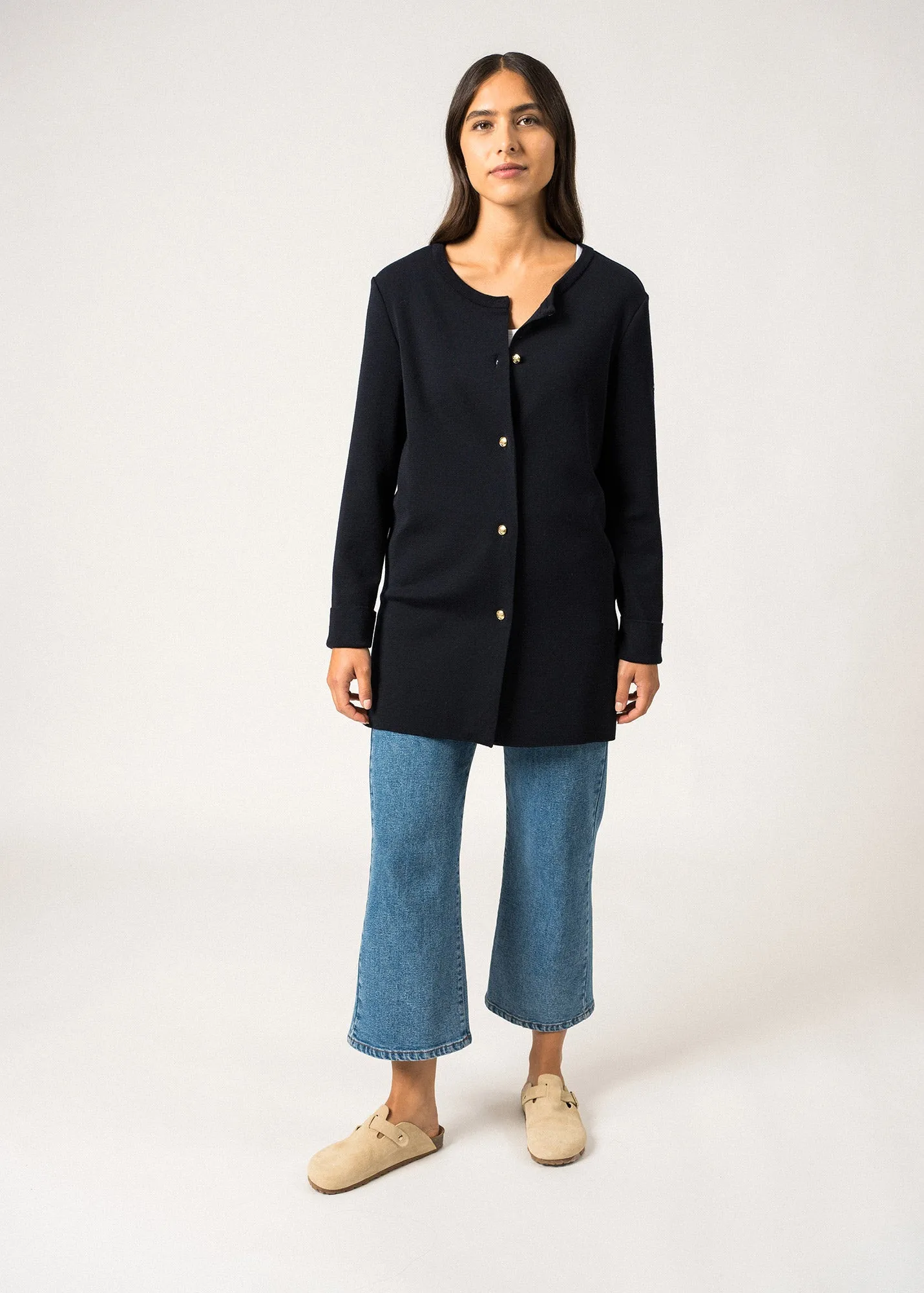 Veste longue Brignoles - en laine (NAVY)