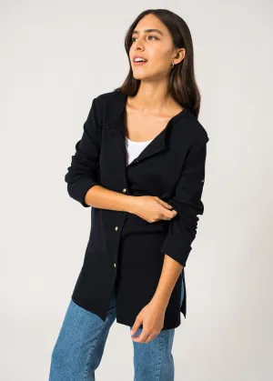Veste longue Brignoles - en laine (NAVY)