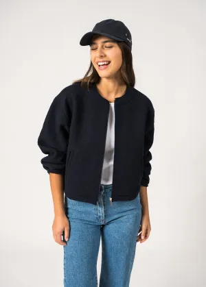 Veste zippe Narbonne - en laine bouillie (NAVY)