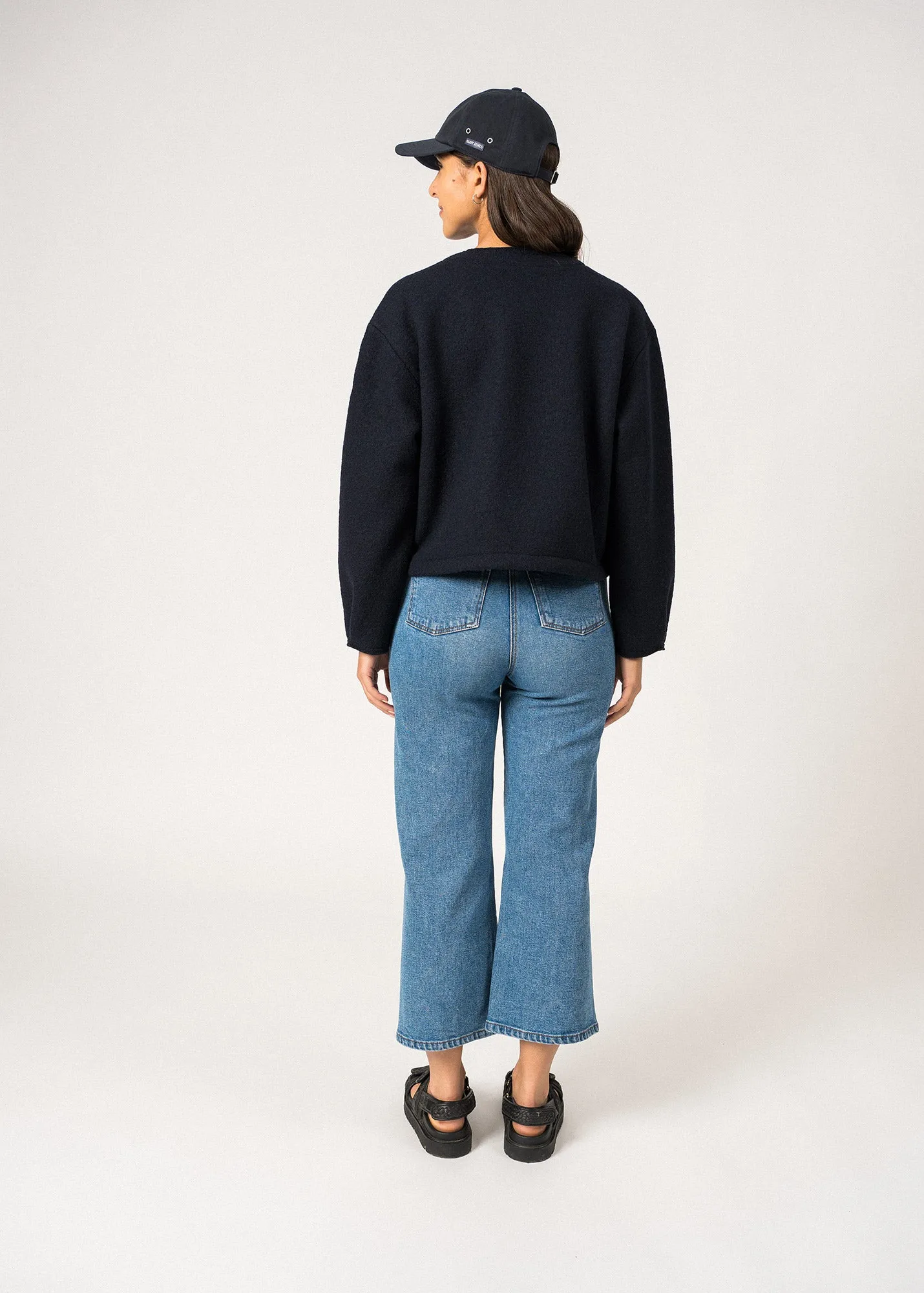 Veste zippe Narbonne - en laine bouillie (NAVY)