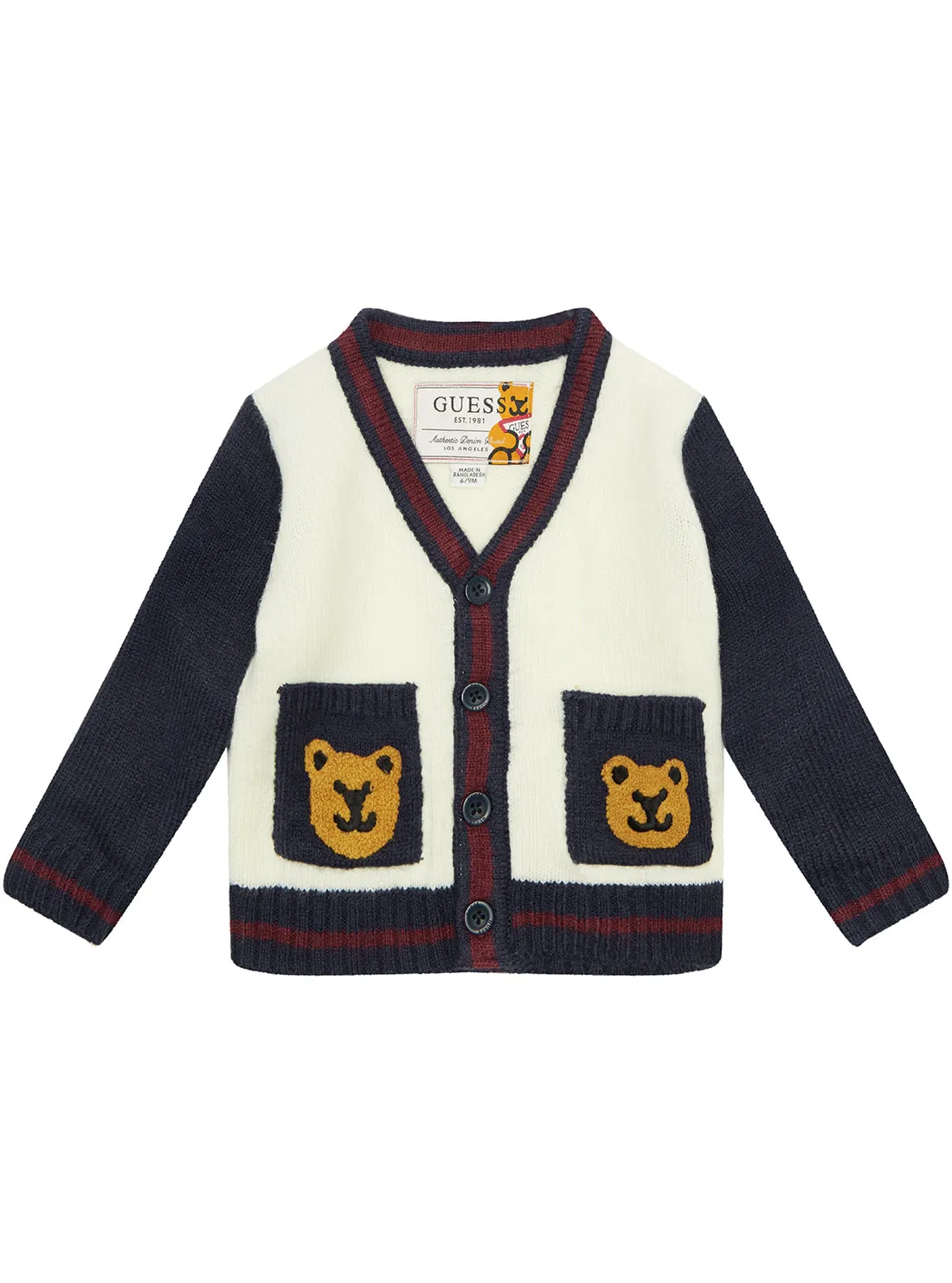 White Long Sleeve Cardigan (2-7) Guess