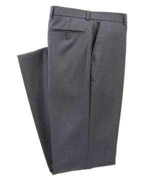 Wool Gab Flat-Front Trouser